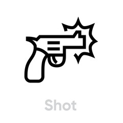 Shot icon. Editable Vector Stroke.