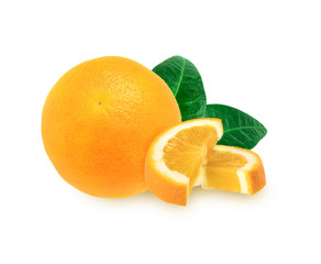 Isolated citrus fruits. Tangerines on white background with clipping path
