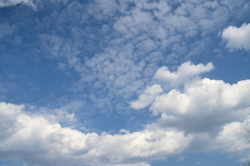 Blauer Himmel mit Schäfchenwolken, bewölkt