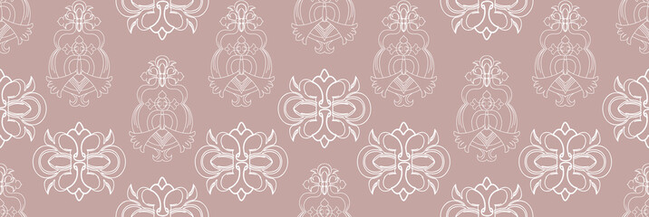 Seamless damask pattern wallpaper. Vintage decor in Victorian surface style