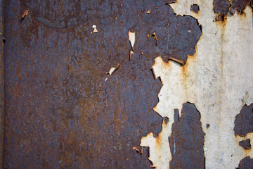 Rusty metal plate peeling paint texture surface