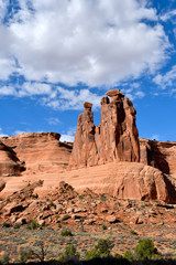 Fototapeta na wymiar Red Rock formation in Arches National Park