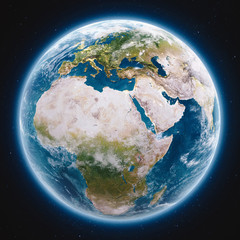 Planet Earth globe at night