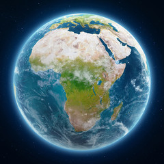 Planet Earth globe at night