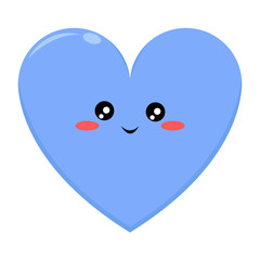 Blue Love Character with Happy Expression