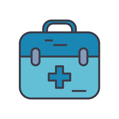 first aid box icon, flat style