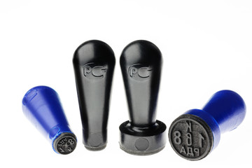 isolated, white, black, object, print, stamp, Hardware, tool, flashlight, light, metal, electric, torch, blue, pen, lamp, plastic, marker, close-up, technology, battery, power, energy,