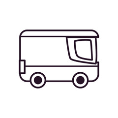 fast delivery concept, delivery van icon, line style