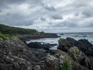 Desolate beach on the coast of Yakushima, Japan
