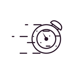 fast delivery concept, chronometer icon, line style