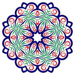 Mandala. Indian antistress medallion. Abstract islamic flower, arabic henna design, yoga symbol.