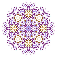 Mandala. Indian antistress medallion. Abstract islamic flower, arabic henna design, yoga symbol.