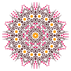 Mandala. Indian antistress medallion. Abstract islamic flower, arabic henna design, yoga symbol.