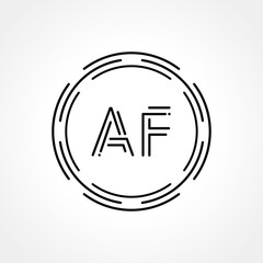 Initial AF Logo Creative Typography Vector Template. Digital Abstract Letter AF Logo Design