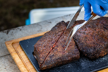 Slicing Brisket Carving Meat