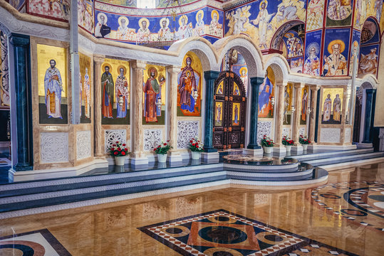 Iconostases of Orthodox church of St Jovan Vladimir in Bar town, Montenegro