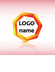 heptagon orange on the mirror logo black