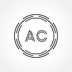 Initial AC Logo Creative Typography Vector Template. Digital Abstract Letter AC Logo Design