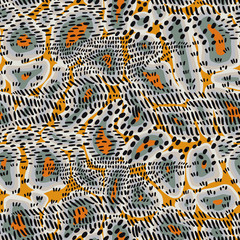 Abstract shapes background with dashed lines texture. Natural organic cells seamless pattern. Chaotic fractal geometric elements. Close up. Science biology background under the microscope.