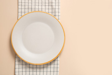 Clean plate on color background