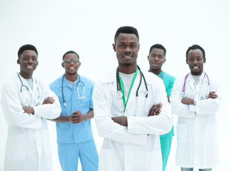 Fototapeta premium in full growth. professional group of doctors standing together