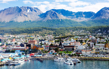 Ushuaia, Argentina,  city view from the sea.
Ushuaia is the southernmost city in Argentina (and according to some sources — on the entire planet), it is often called the 