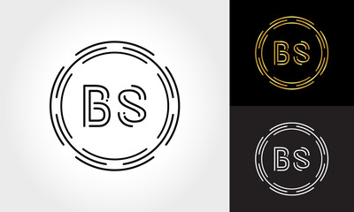 Initial Letter BS Logo Creative Typography Vector Template. Digital Abstract Letter BS Logo Design