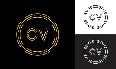 Initial CV Letter Logo Business Typography Vector Template. Digital Abstract Letter CV Logo Design