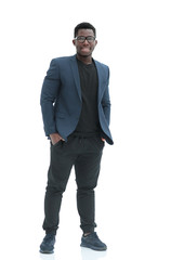 modern confident young man. isolated on white