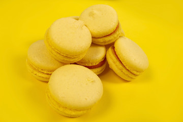 yellow cakes on a yellow background, layout