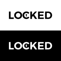 Obraz premium Locked Typography Word Letter Logo Design Vector Template. Locked Word Logo For Business Typography Design