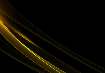 Abstract background waves. Black and amber abstract background for wallpaper or business card