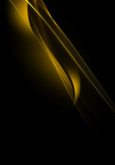Abstract background waves. Black and amber abstract background for wallpaper or business card