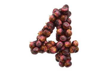 Number 4 from common figs, 3D rendering