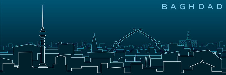 Baghdad Multiple Lines Skyline and Landmarks