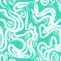 Abstract geometric background. Hand drawn wide curved lines with curls. Watercolor texture. Wriggled stripes.