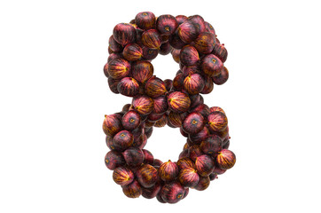 Number 8 from common figs, 3D rendering
