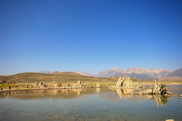 Sunny view of the famous Mono Lake