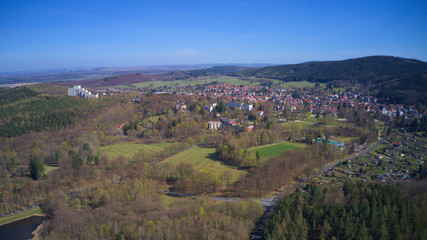 Obraz premium Thüringen - Friedrichroda. Vogelperspektive.