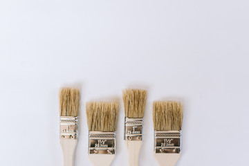 paint brushes on white background 