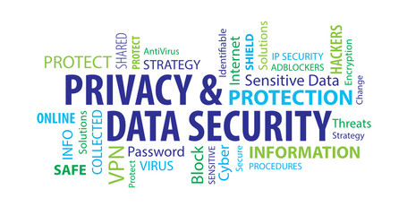 Obraz premium Privacy and Data Security on a White Background