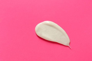 Shower gel on color background