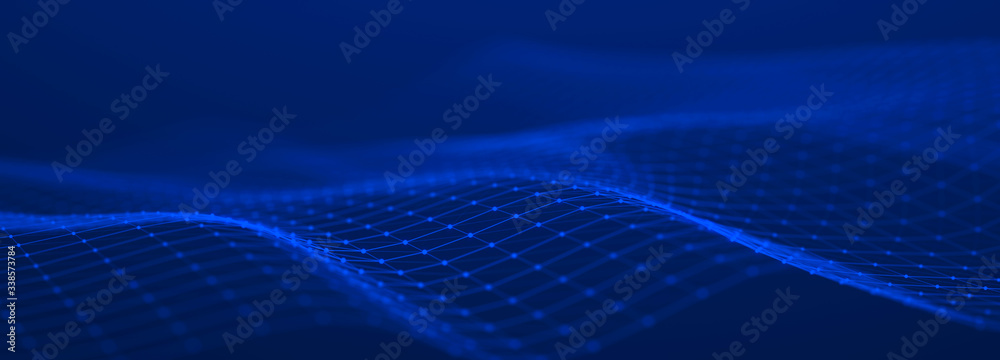 Leinwandbilder Digital technology background. Network connection. Futuristic background for presentation design. 3d rendering.