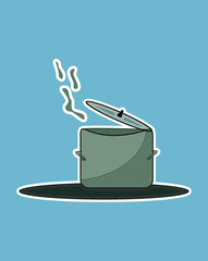vector illustration of cooking pot