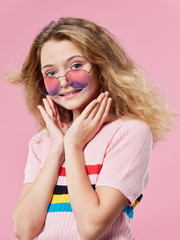 little girl with sunglasses