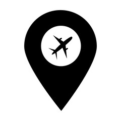 Plane, airport location map pin pointer icon. Element of map point for mobile concept and web apps. Icon for website design and app development. Premium travel icon sign