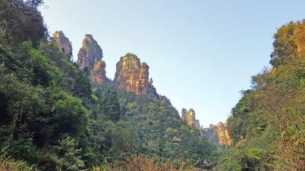 View of natural resources. Zhangjiajie National Forest Park. Avatar Park or mountains-China.