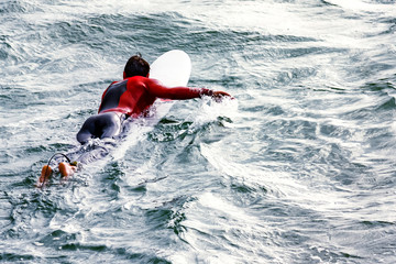 Surfers in Biarritz  - obrazy, fototapety, plakaty