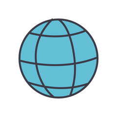 global sphere icon, flat style