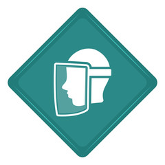 Sticker of a face visor icon